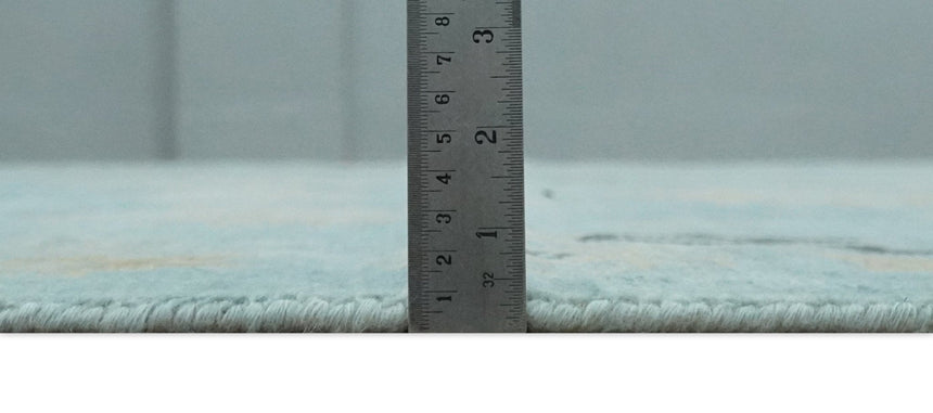 Antique Blue Charcoal Hand knotted Traditional Multi Size Oushak Wool Area Rug