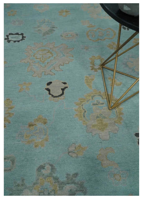 Antique Blue Charcoal Hand knotted Traditional Multi Size Oushak Wool Area Rug