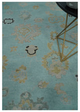 Antique Blue Charcoal Hand knotted Traditional Multi Size Oushak Wool Area Rug