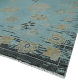 Antique Blue Charcoal Hand knotted Traditional Multi Size Oushak Wool Area Rug