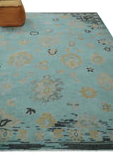 Antique Blue Charcoal Hand knotted Traditional Multi Size Oushak Wool Area Rug