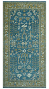 Antique Blue and Brown Persian Oushak Multi Size wool Area Rug