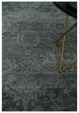 Antique Design Charcoal and Silver Traditional Medallion Custom Made wool Area Rug