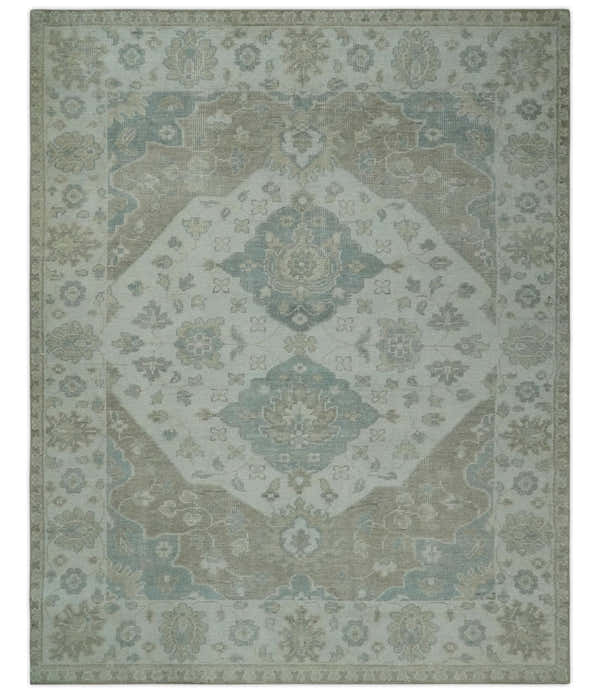Antique Design Medallion Earthy Ivory and Camel 8x10 wool Area Rug