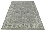 Custom Made Antique Distressed Brown and Beige Hand Knotted Traditional Oriental Oushak Wool Area Rug