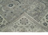 Custom Made Antique Distressed Brown and Beige Hand Knotted Traditional Oriental Oushak Wool Area Rug