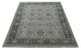Antique Distressed finished Look Ivory, Charcoal and Beige Custom Made wool Area Rug