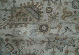 Antique Distressed finished Look Ivory, Charcoal and Beige Custom Made wool Area Rug