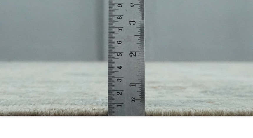 Antique Distressed look Beige and Charcoal Low Pile Multi Size Oushak wool Area Rug