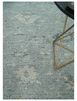 Antique Distressed Look Gray and Silver Low Pile Multi Size Oushak wool Area Rug