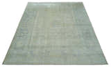 Antique Finish Silver, Gray and Charcoal Hand Knotted Oriental Oushak 8x10 wool Area Rug