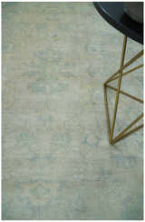 Antique Finish Silver, Gray and Charcoal Hand Knotted Oriental Oushak 8x10 wool Area Rug