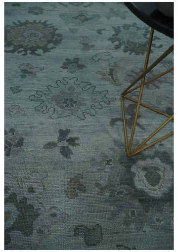 Antique look Bluish Gray Hand knotted Traditional Oushak Multi Size wool area Rug