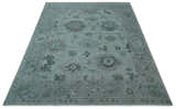 Antique look Bluish Gray Hand knotted Traditional Oushak Multi Size wool area Rug