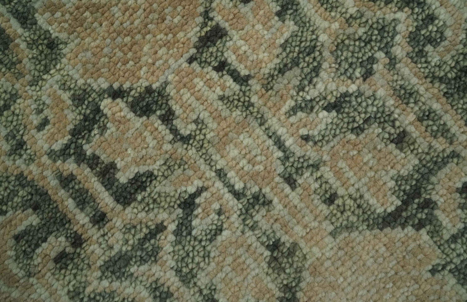 Antique look vintage style Green, Beige and Brown traditional Hand Knotted Multi Size wool rug