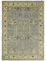 Antique Silver and Gold Hand Knotted Traditional Vintage Style Multi size Wool Area Rug