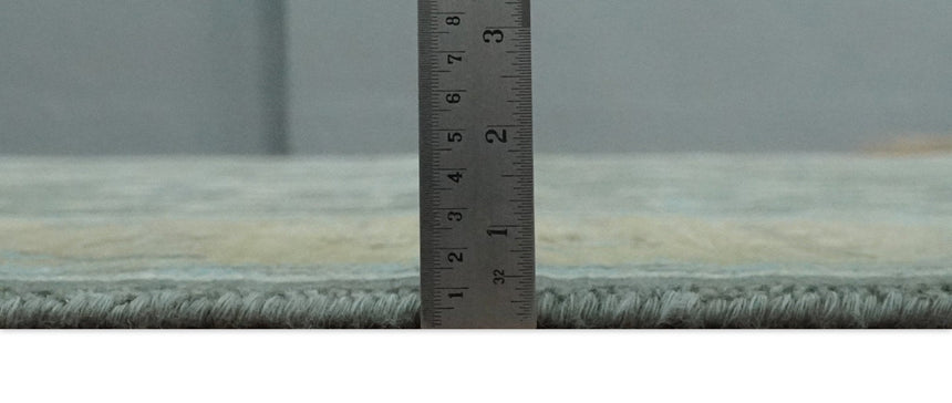 Antique Moss Charcoal Hand Knotted Olive and Beige Traditional Floral Vintage Wool Rug