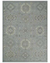 Antique Style Pastel Silver, Beige and Gray Low Pile Multi Size Oushak wool Area Rug