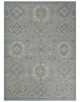 Antique Style Pastel Silver, Beige and Gray Low Pile Multi Size Oushak wool Area Rug