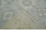 Antique Style Pastel Silver, Beige and Gray Low Pile Multi Size Oushak wool Area Rug