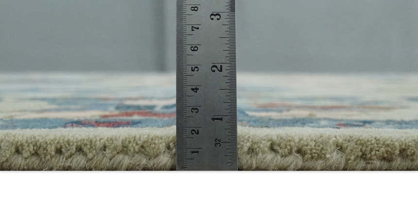 Hand Tufted Beige, Blue and Peach Traditional Oushak Custom Made wool Area Rug, Kids, Living Room and Bedroom Rug