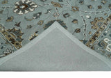 Light Blue, Beige and Gray Traditional Oriental Oushak Hand Tufted Custom Made wool Area Rug