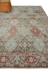 Antique look Tribal Garden Rug Hand Knotted Distressed finished oxidized Multi size wool Area Rug
