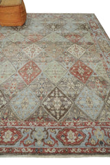 Antique look Tribal Garden Rug Hand Knotted Distressed finished oxidized Multi size wool Area Rug