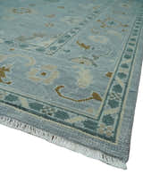 Antique Silver Multi Size Hand Knotted Turkish Style Oushak Traditional Area Rug, Living Room Rug