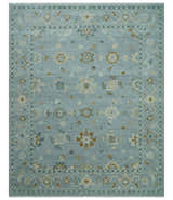 Antique Silver Multi Size Hand Knotted Turkish Style Oushak Traditional Area Rug, Living Room Rug