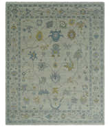 Antique Silver Hand knotted Traditional Multi Size Oushak Wool area Rug