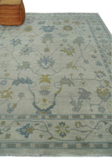 Antique Silver Hand knotted Traditional Multi Size Oushak Wool area Rug