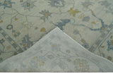 Antique Silver Hand knotted Traditional Multi Size Oushak Wool area Rug