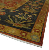 Antique Style 8x10 Rust, Black and Gold Hand Knotted Traditional Turkish Serapi Wool Area Rug