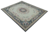 Antique Style Beige and Charcoal Aubusson design Hand Tufted 8x10 wool Area Rug