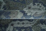 Antique style Blue, Charcoal and Silver Hand Knotted dragon Oushak Wool Area Rug