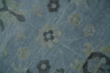 Antique style Blue, Silver and Charcoal Hand Knotted Oushak Wool Area Rug