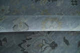 Antique style Blue, Silver and Charcoal Hand Knotted Oushak Wool Area Rug