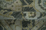 Antique style Gray, Ivory and Olive Hand knotted Traditional Oushak wool Area Rug