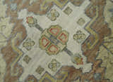 Antique Style Green, Ivory and Beige Hand knotted Heriz Serapi Multi Size wool Area Rug