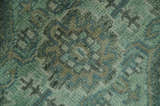 Custom Made Hand Knotted Green and Taupe Traditional wool rug