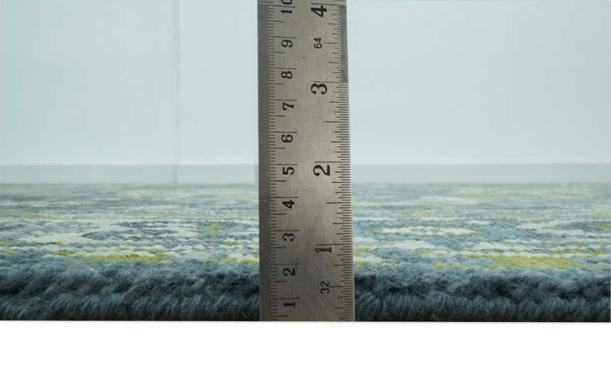 Antique Style Hand Knotted Teal, Gray and Green Traditional multi Size wool rug