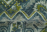 Antique Style Hand Knotted Teal, Gray and Green Traditional multi Size wool rug