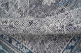 Antique Style Hand Knotted Traditional Blue and Gray Wool Area Rug