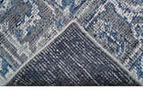 Antique Style Hand Knotted Traditional Blue and Gray Wool Area Rug