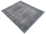 Antique Style Hand Knotted Traditional Blue and Gray Wool Area Rug