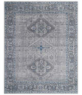 Antique Style Hand Knotted Traditional Blue and Gray Wool Area Rug
