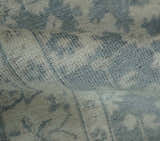 Antique Style Ivory and Charcoal Hand Knotted Traditional Oushak 2x4 wool Bedside Rug