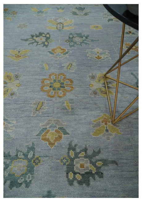 Antique Style Silver and Gray Traditional Hand knotted Oushak Custom Made wool Rug