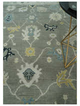 Antique look Taupe Silver and Beige Traditional Oushak Custom Made Wool Area Rug